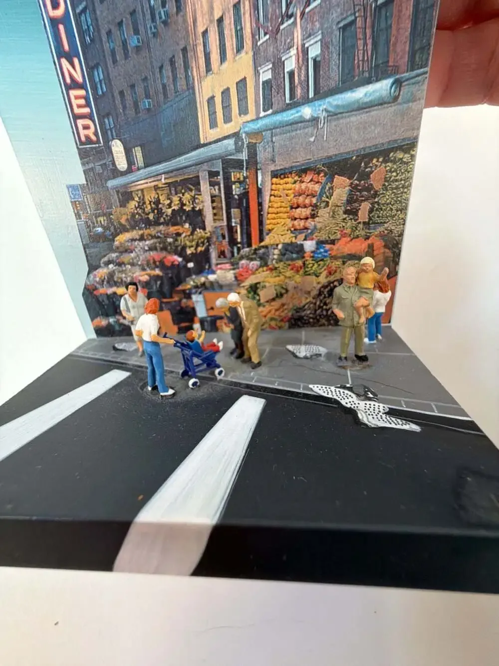 Pascale Judet Signed 2004 Street Scene Urban Diorama Shelf Clock